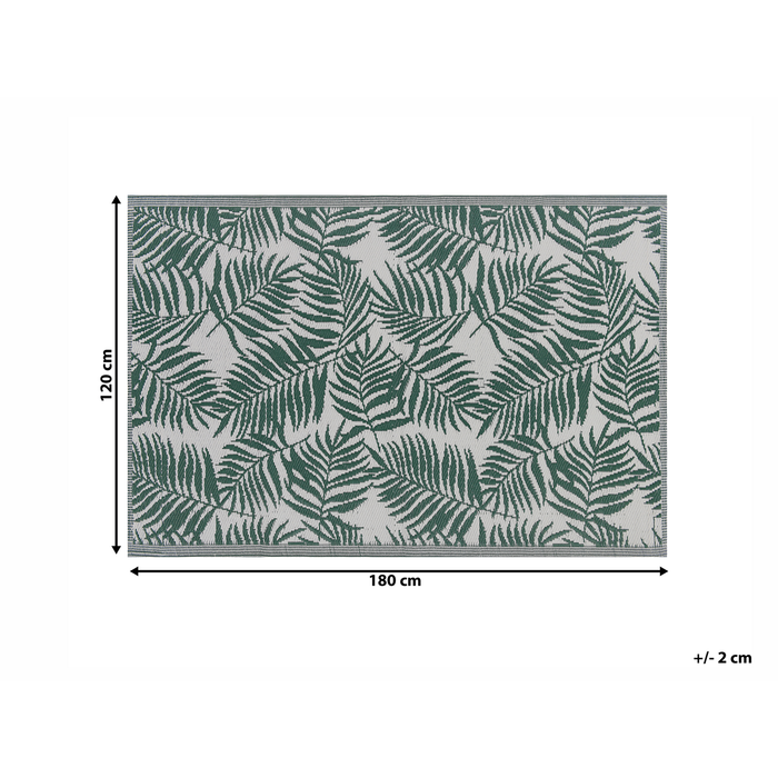Beliani-KOTA-Outdoor kleed-Donkergroen-120 x 180 cm-Polypropyleen