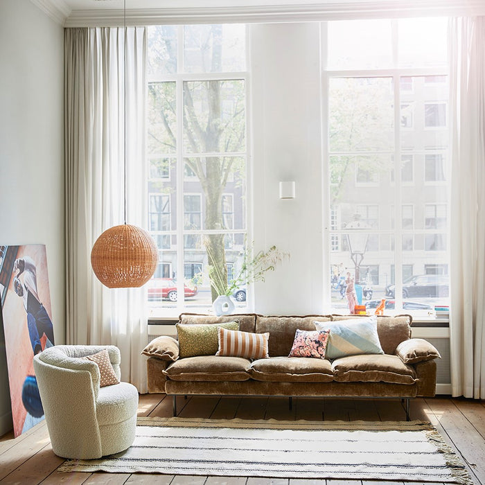 HKliving Retro Sofa 4-zitsbank - Velvet Corduroy - Aged Gold