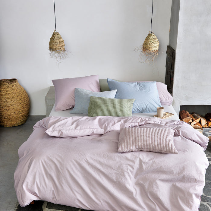 Vandyck Washed Cotton Dekbedovertrek 240 x 200/220 cm - Pearl Blue