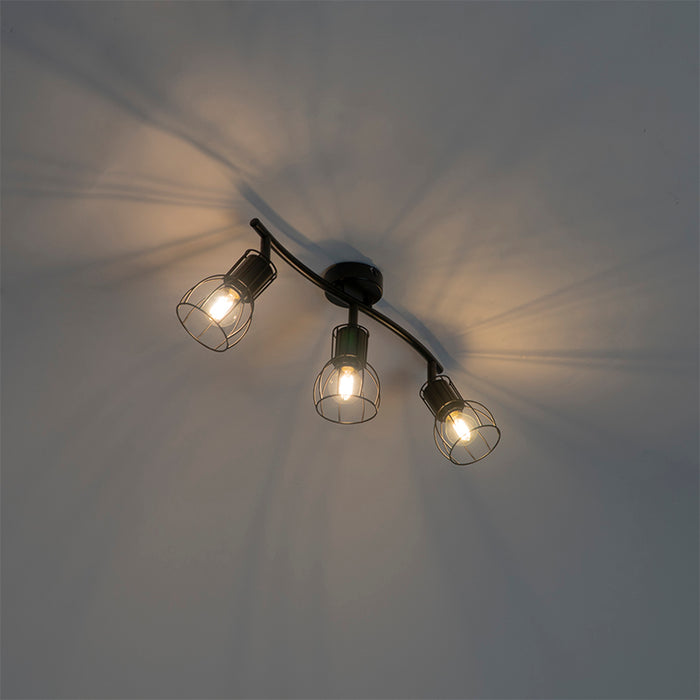 QAZQA Moderne plafondspot zwart 63 cm 3-lichts verstelbaar - Botu