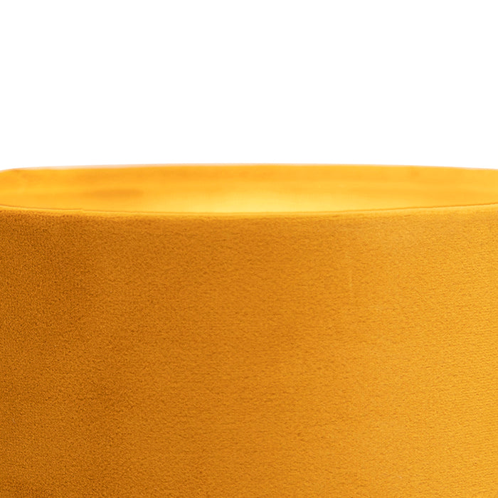 QAZQA Wandlamp zwart met velours gele kap - Stacca