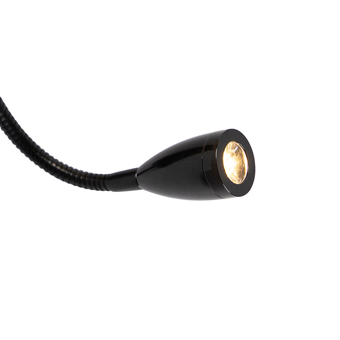 QAZQA Wandlamp zwart met velours gele kap - Stacca