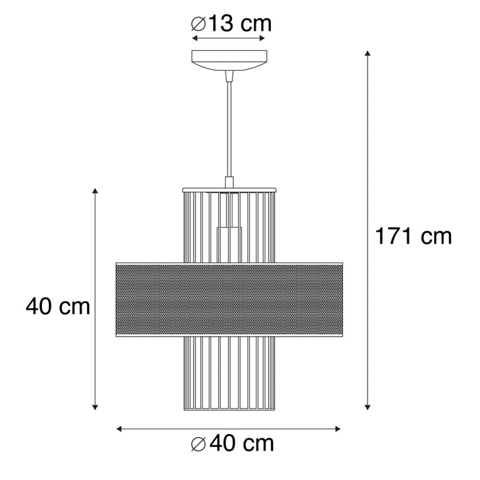 QAZQA Design hanglamp goud met zwart 40 cm - Tess