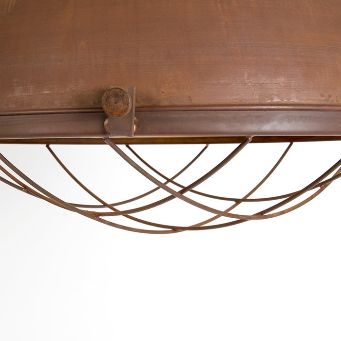 QAZQA Industriële hanglamp roestbruin met gouden binnenkant - Engine