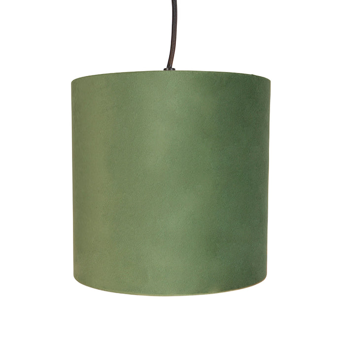 QAZQA Hanglamp met 5 gekleurde velours kappen 20 cm - Cava