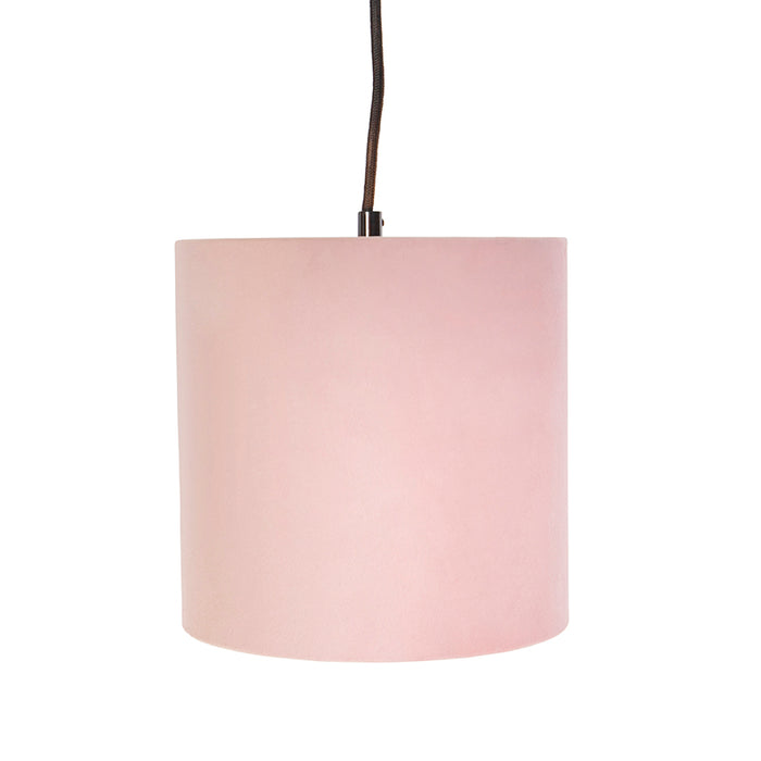 QAZQA Hanglamp met 5 gekleurde velours kappen 20 cm - Cava