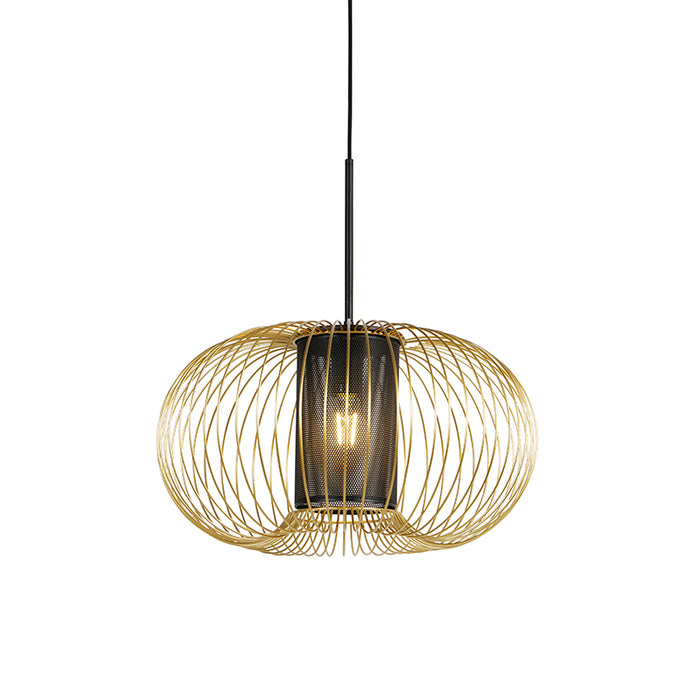 QAZQA Design hanglamp goud met zwart 50 cm - Marnie