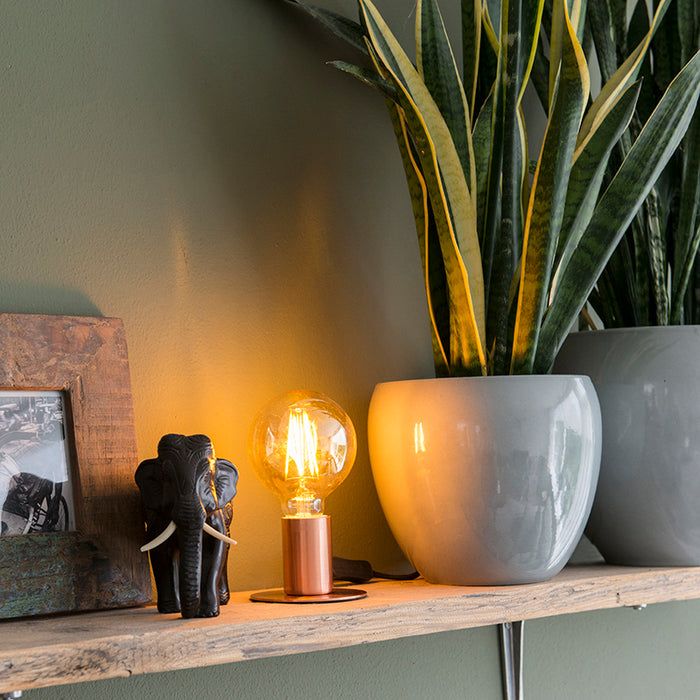 QAZQA Romantische tafellamp koper - Facil