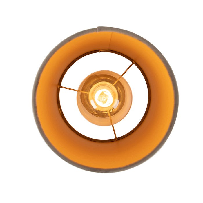 QAZQA Plafondlamp met velours kap taupe met goud 20 cm - Combi zwart