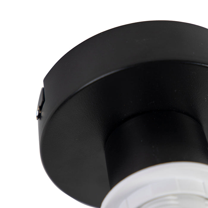 QAZQA Plafondlamp met velours kap taupe met goud 20 cm - Combi zwart