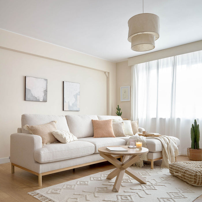 Kave Home Mihaela 3-Zitsbank Chaise Longue Rechts - Wit