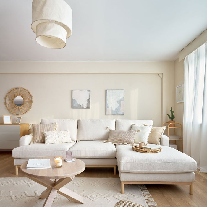 Kave Home Mihaela 3-Zitsbank Chaise Longue Rechts - Wit