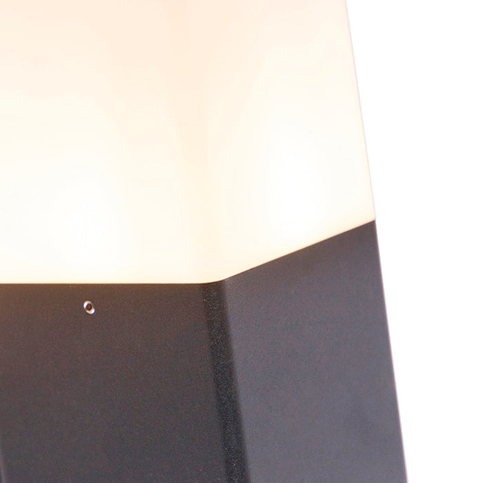 QAZQA Buitenwandlamp zwart met opaal witte kap IP44 - Denmark