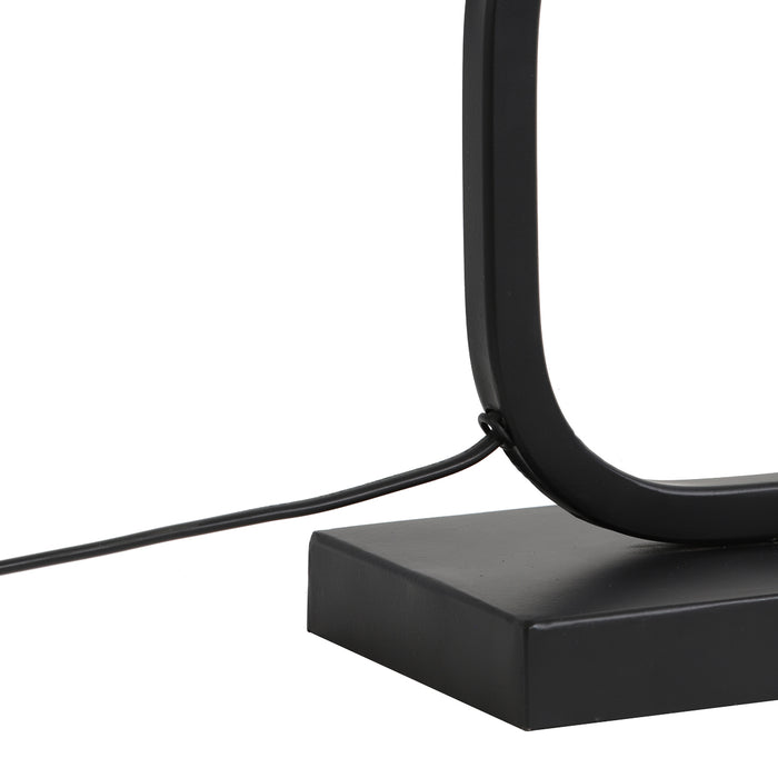 Light & Living Lutika tafellamp zwarte voet met zwart|gouden kap