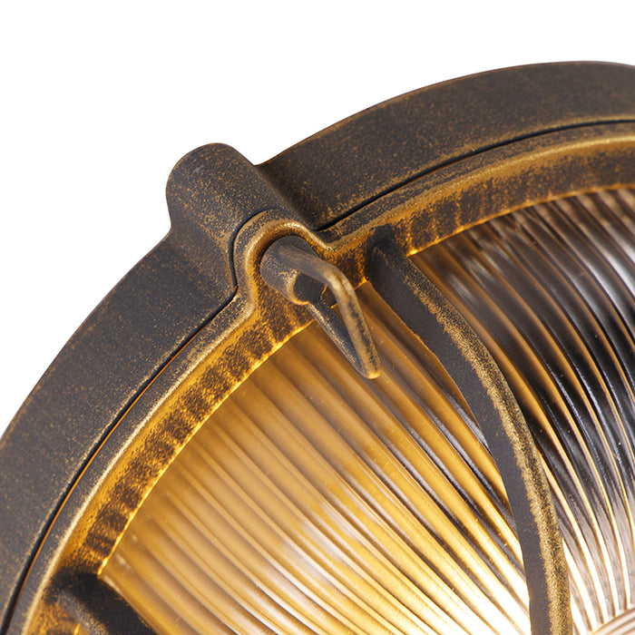 QAZQA Wand- en plafondlamp goud|messing rond IP44 - Noutica