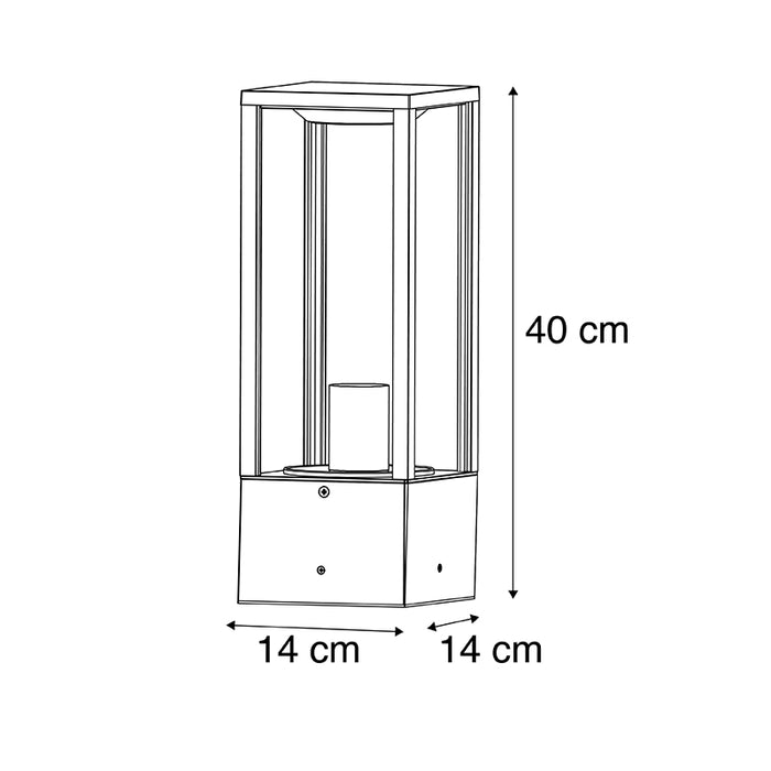 QAZQA Industriële staande buitenlamp zwart 40 cm IP44 - Charlois