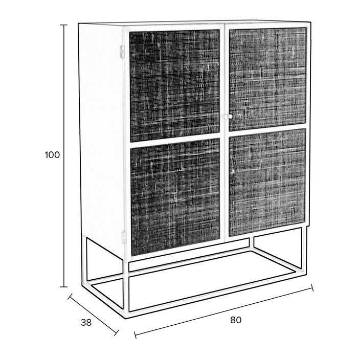 by fonQ Wave Opbergkast - H 100 x B 80 cm - Zwart