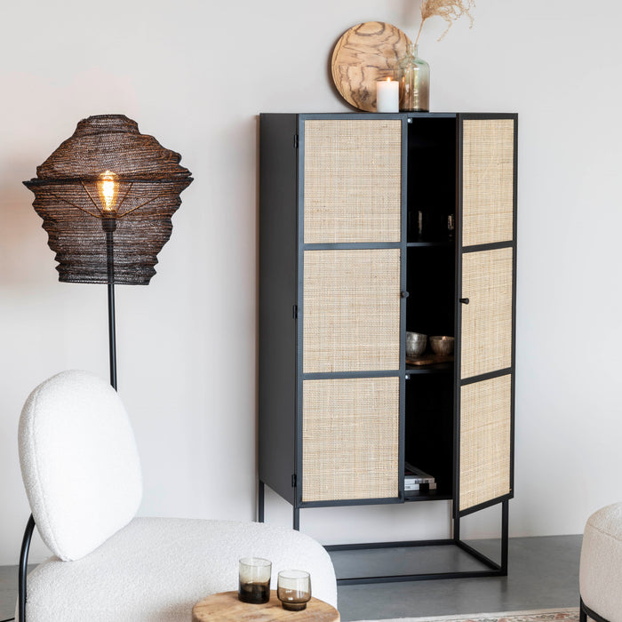 by fonQ Wave Opbergkast - H 145 x B 70 cm - Zwart