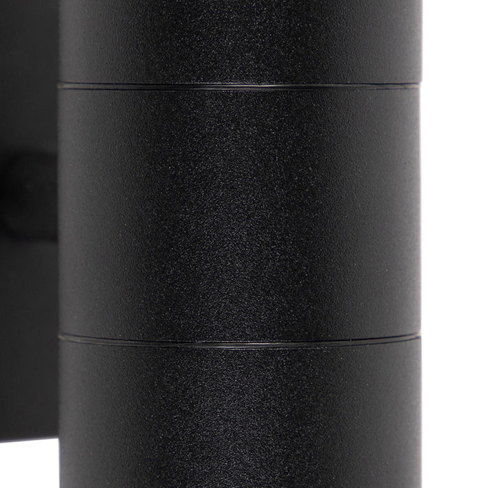 QAZQA Set van 2 buitenwandlampen zwart IP44 - Duo