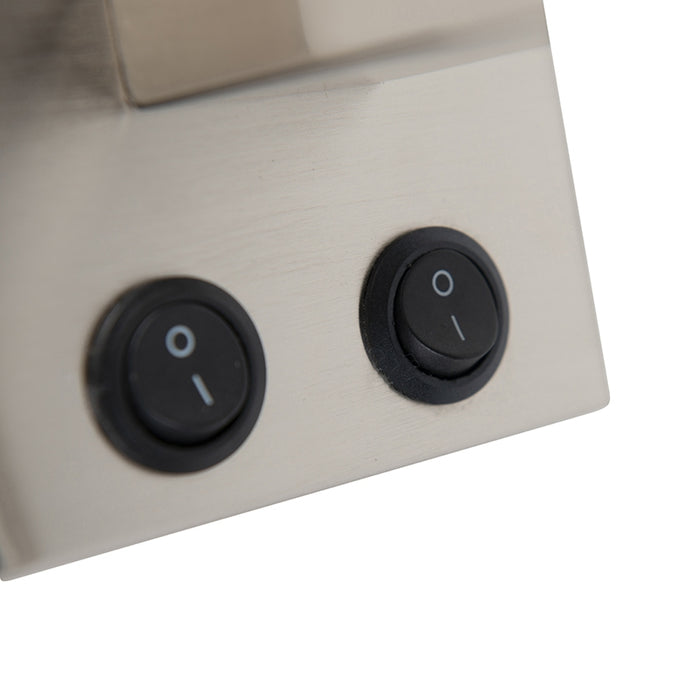 QAZQA Moderne wandlamp staal met grijze kap - Brescia