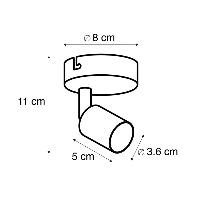 QAZQA Moderne plafondspot zwart kantelbaar - Jeany