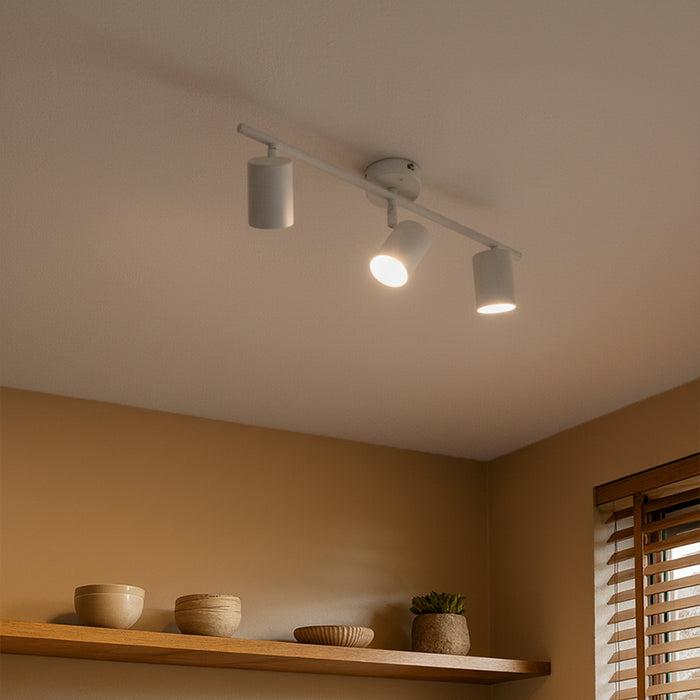 QAZQA Moderne plafondspot wit 3-lichts kantelbaar - Jeana