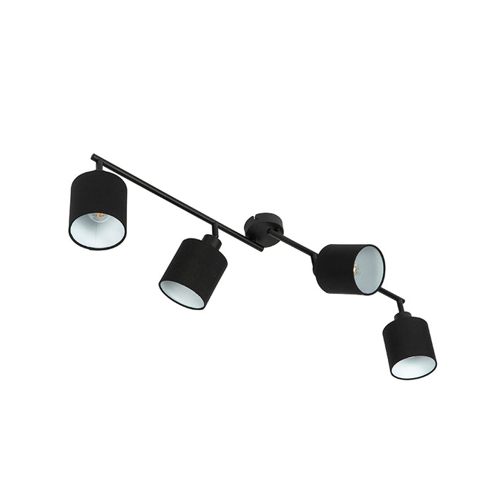 QAZQA Moderne plafondlamp zwart 89,5 cm 4-lichts verstelbaar - Hetta