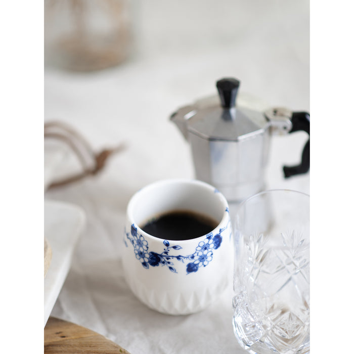 Heinen Delfts Blauw Blauw Vouw Koffiekop 4 st 0,2 L