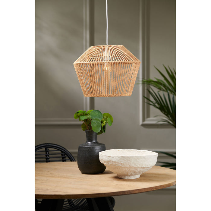 Light & Living Hanglamp Caspian - Bruin|Wit- Ø40cm
