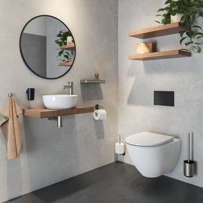 Tiger Cooper Toiletborstel met Houder - RVS Geborsteld / Zwart