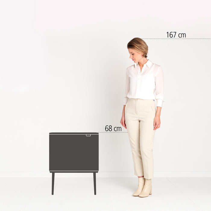Brabantia Bo Touch Bin Afvalemmer 11 + 23 L - Platinum