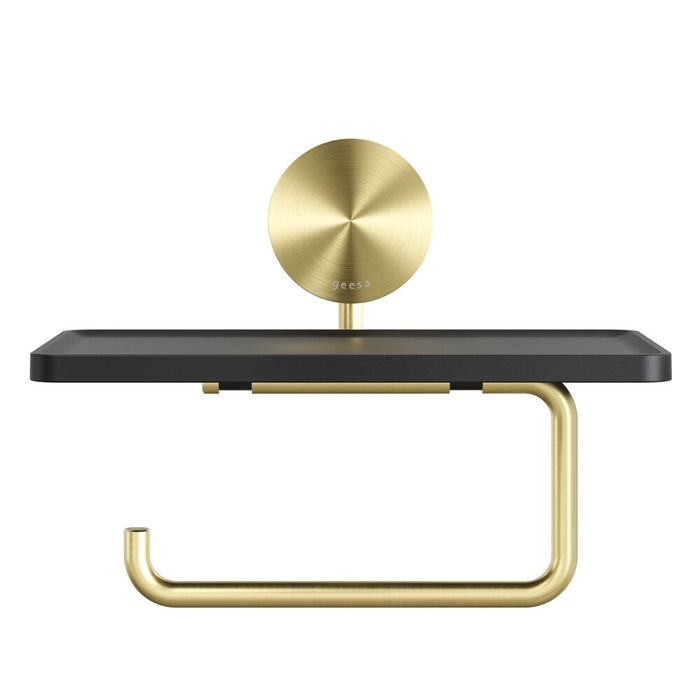 Geesa Opal Toiletrolhouder met Planchet - Goud Geborsteld