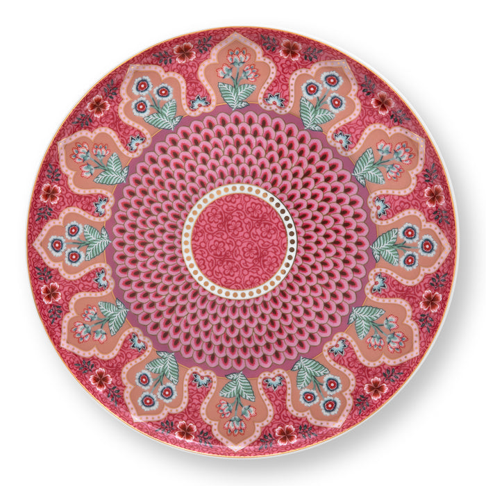 Pip Studio Flower Festival Mini Taartplateau - Donkerroze