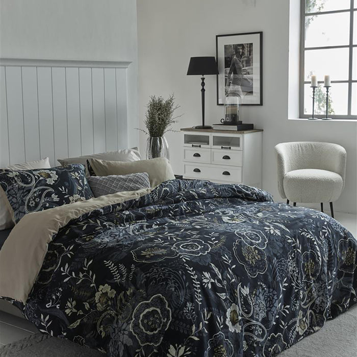 Rivièra Maison Floral Paisley Dekbedovertrek 200 x 200/220 cm - Donkerblauw