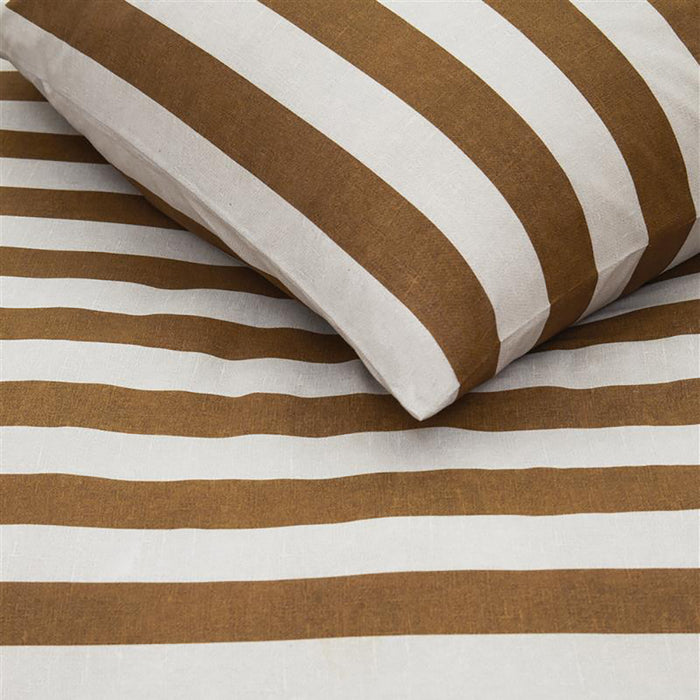 vtwonen Bold Stripe Dekbedovertrek 140 x 200/220 cm - Lichtbruin