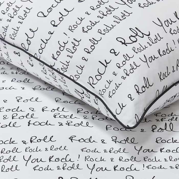 vtwonen Rock&Roll Dekbedovertrek 240 x 200/220 cm - Zwart