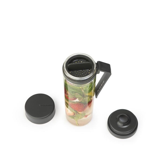 Brabantia Make & Take Waterfles met Fruitfilter 0,5 L - Dark Grey