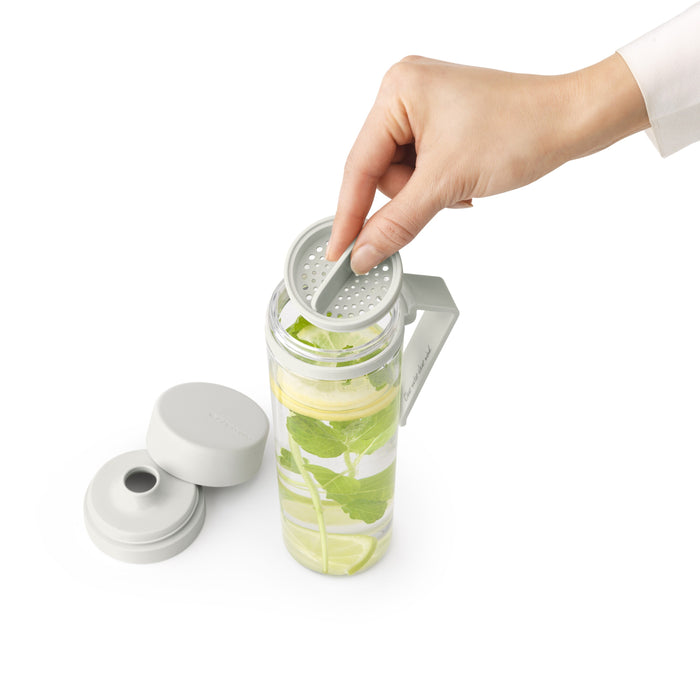 Brabantia Make & Take Waterfles met Fruitfilter 0,5 L - Light Grey