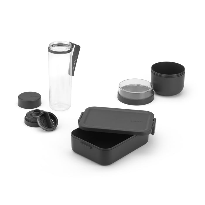 Brabantia Make & Take Ontbijt- en Lunchset 3-delig - Kunststof - Dark Grey