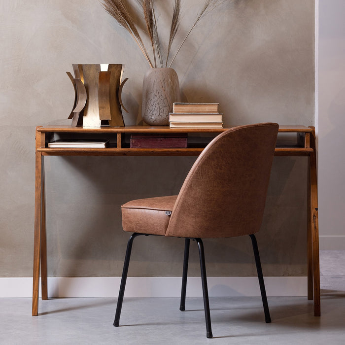 WOOOD Vogue Eetkamerstoel - Leder - Cognac