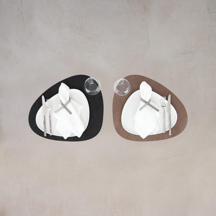 LIND DNA Nupo Double Curve Placemat Dubbelzijdig 1 st. - black/brown