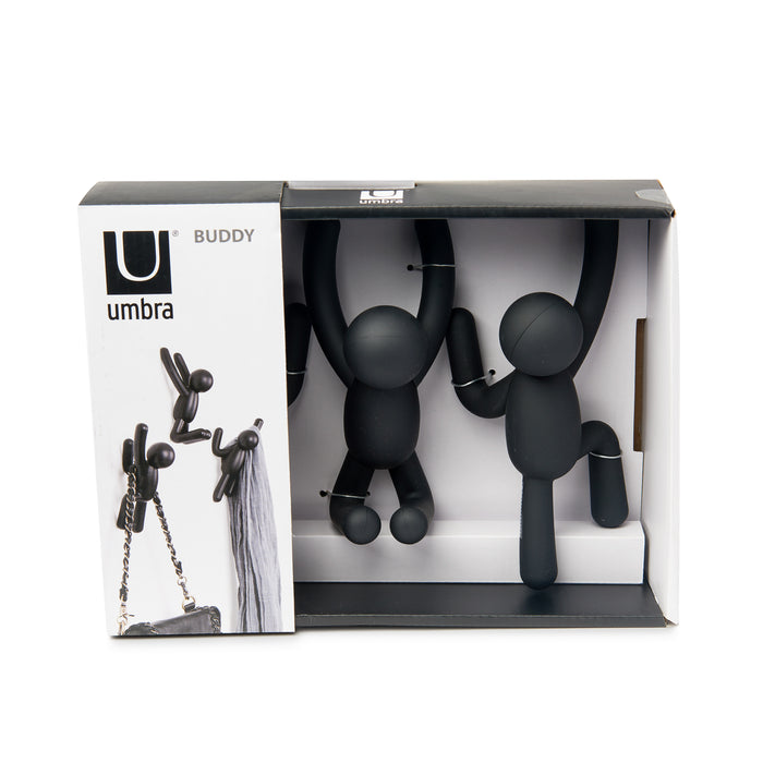 Umbra Buddy Kapstokhaken - Set van 3 - Zwart