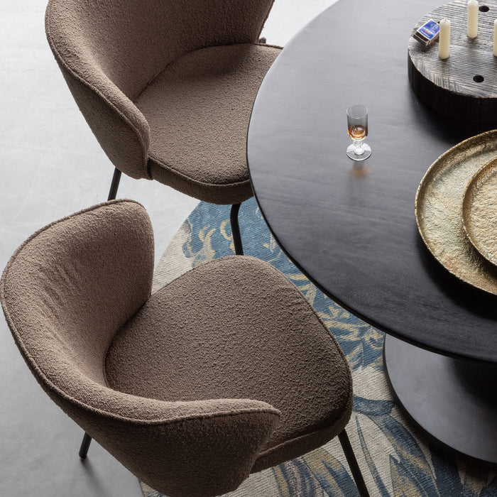 WOOOD Admit Eetkamerstoel - Bouclé Nougat