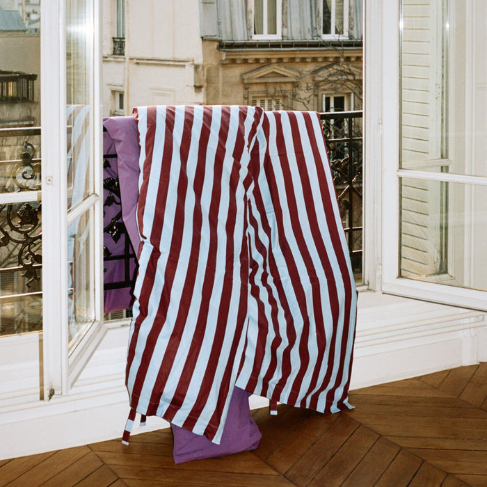 HAY Été Dekbedovertrek 140 x 200 - Bordeaux / Sky Blue