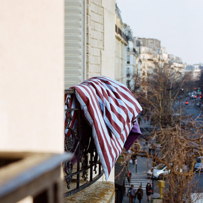HAY Été Dekbedovertrek 140 x 200 - Bordeaux / Sky Blue