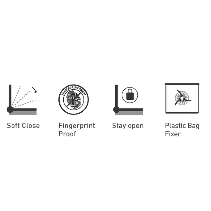 EKO Vuilnisbak Mat zwart 50 x 34.5 x 65 cm