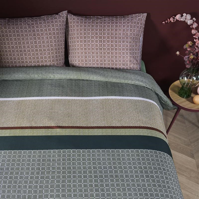 Beddinghouse Birger Dekbedovertrek 240 x 200/220 cm - Olijfgroen