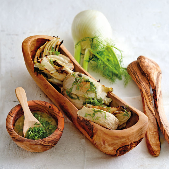 Bowls and Dishes Pure Olive Wood Saladebestek 3-tand 2-delig