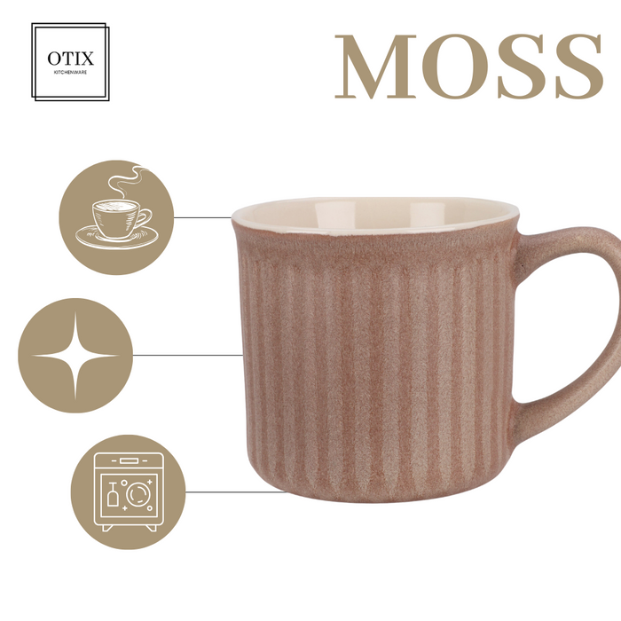 OTIX Koffiekopjes met Oor Set van 4 Koffietassen 250ml Theemok Aard...