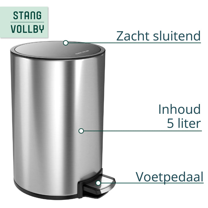 StangVollby Kallax Pedaalemmer - 5 Liter - RVS